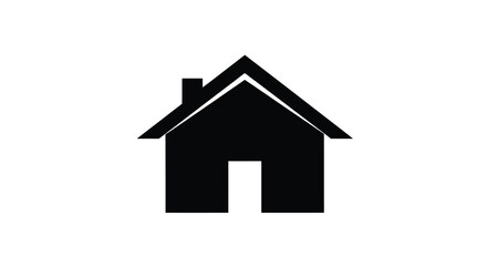 Simple black house icon is a symbol of home, family, and security, offering a sense of belonging