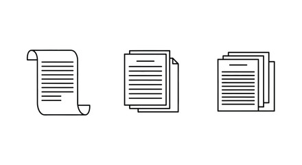 Various document icons, , representing paperwork, files, and information management