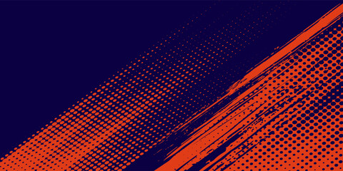 Fototapeta premium Abstract speed lines style orange color halftone banner design template modern arts