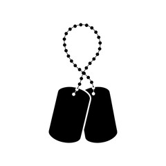 Dog Tags Loop Chain Vector Icon Military Identity Symbol
