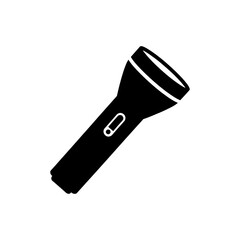 Flashlight Portable Torch Light Symbol in Black Silhouette