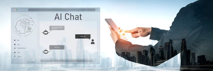 AI chatbot interface facilitates communication, chatbot, and AI interaction for automated user...