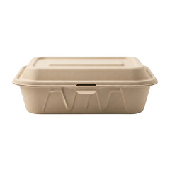 Eco Product Compostable Takeout Container Isolated on Transparent Background
