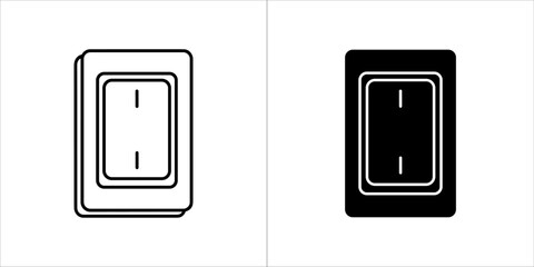 Electrical outlet icon, simple outline style