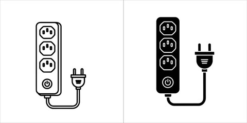 Power strip with plug in vector style design
