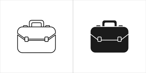 Briefcase icon in outline and glyph style