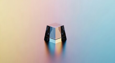 Single Prism Spectrometer Reflecting Soft Light on Clean Pastel Scientific Surface