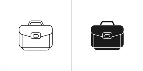 Briefcase vector icon in line and glyph style
