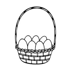 easter basket with eggs