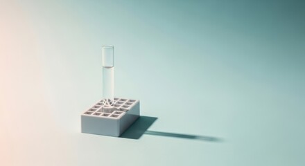 Single Sample Tray with Tiny Transparent Tube under Gentle Studio Lighting