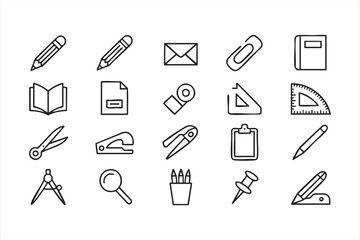 Minimalist stationery vector pack for students and professionals