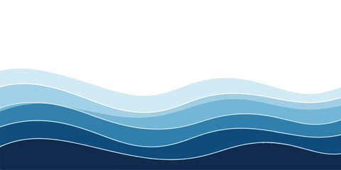 Abstract blue wave background layered paper cut style vector illustration for web design