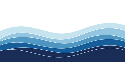 Abstract blue wave background vector illustration with layered paper cut style perfect for website headers and presentations