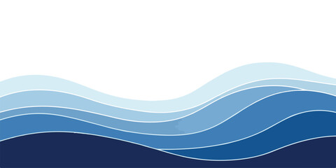 Abstract blue wave background illustration layered paper cut style vector design for presentations and web banners