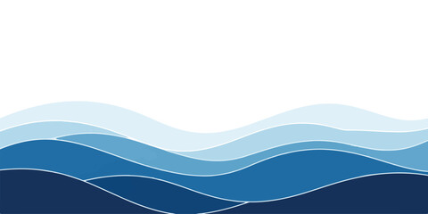 Abstract blue wave background vector illustration with layered paper cut style perfect for website headers and presentations
