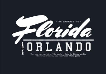 Orlando Florida T-shirt Design Vintage Retro Script Typography