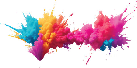 Colorful powder explosion vibrant holi festival colors abstract background for celebration and design
