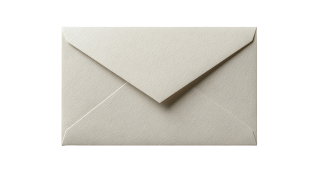 Blank light beige envelope, closed