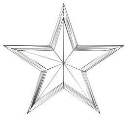 Obraz premium Stylized Star Shape Illustration Outlined Design Elements Geometric Shape Starburst