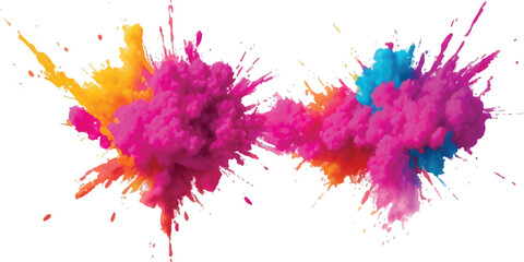 Colorful powder explosion vibrant holi powder splash abstract background for design and creative projects