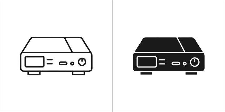 Isometric icon of settop box, vector illustration