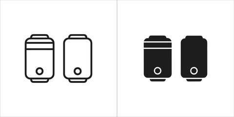 Outline and glyph icon of a water heater