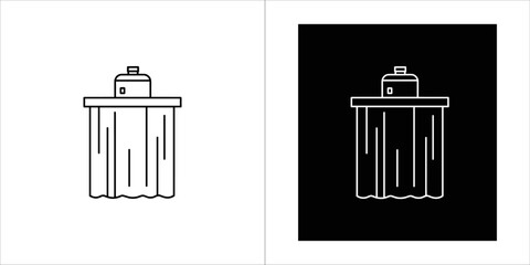 Water filter icon in black and white style