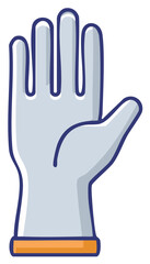 Obraz premium Cartoon Illustration of a Protective Glove for Sanitation or Cleaning Purposes