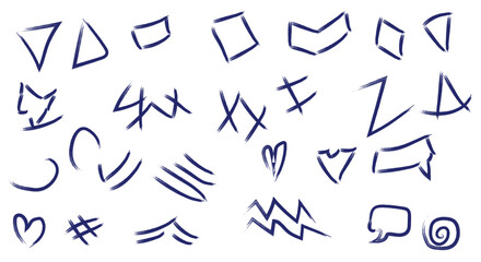 Playful Hand-Drawn Abstract Shapes Vector Set – Geometric and Doodle Icons for Creative Design