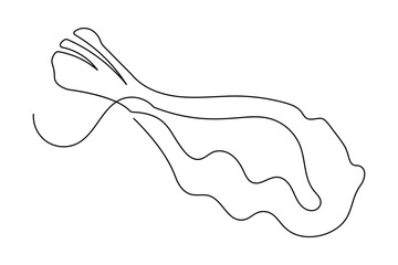 Fried chicken drumstick continuous one line minimalist abstract drawing