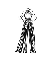 hand drawn vector illustration of a girl