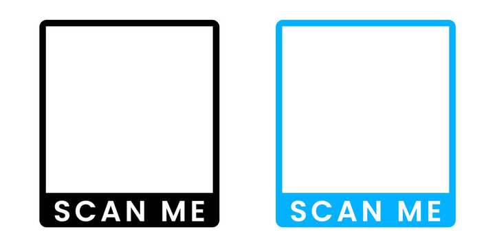 QR Code Frame with Text &ldquo;Scan Me&rdquo; at the Bottom &mdash; Modern Promotional Template Isolated on White