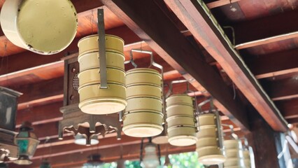 Tiffin carrier hanging for decoration. Lunch box.