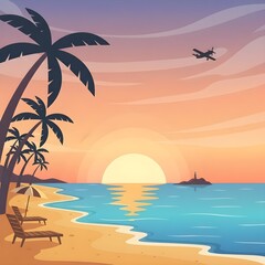 Obraz premium sunset on the beach