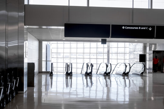 Inside view of Mc Namara terminal at Detroit Wayne county International airport.