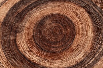 Fototapeta premium Abstract Concentric Pattern with Natural Wood Grain in Brown and Cream