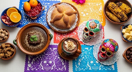 Day of the Dead festive spread with traditional treats