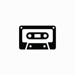 Obraz premium cassette tape icon silhoutte vector template
