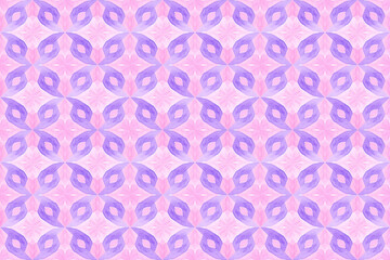 水彩画のピンクと紫の幾何学模様、シームレスパターン背景