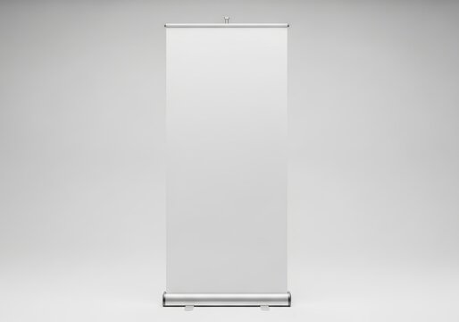 Blank retractable roll up banner stand for advertising display mockup studio shot