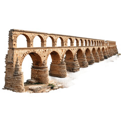 Pont du Gard Isolated on Transparent Background. PNG
