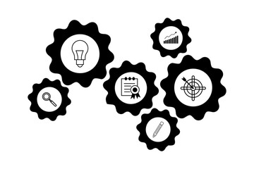 vector illustration of gears, contains an icon representing a business or process concept