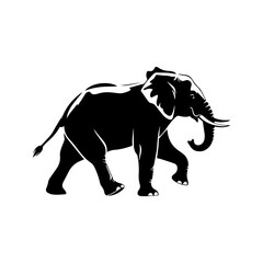 Running Elephant Silhouette Vector Art