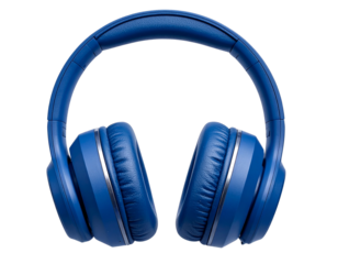  Blue Over-Ear Headphones  Adjustable and Sleek Design PNG