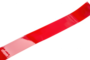 Shiny red ribbon against black isolated on a transparent background