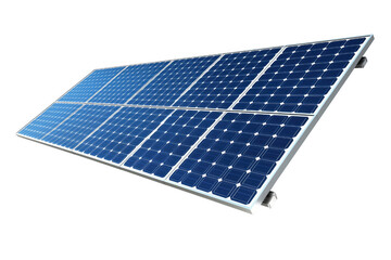 Blue solar panels on black background isolated on a transparent background