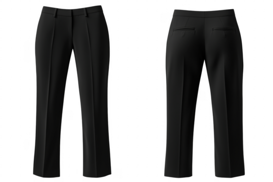 Tailored black trousers isolated on a transparent background - Powered by Adobe