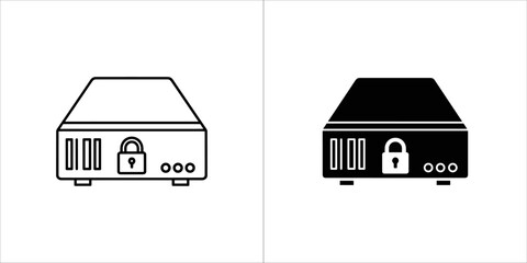 Network security device with lock icon