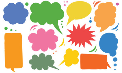 Colorful Speech Bubble Vector Set – Comic Chat Clouds and Cartoon Text Balloon Icons .