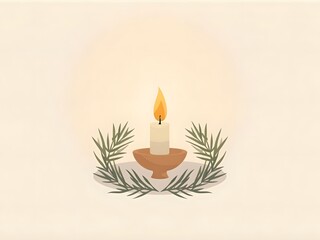 キャンドルと松のリース